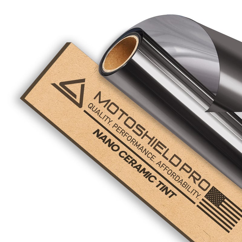 MotoShield Pro تظليل نوافذ نانو سيراميك MotoShield Pro 15% VLT للسيارة 36 بوصة × 10 قدم لفة 2PLY مع رفض حرارة عالية وتقليل الوهج، فيلم خصوصية تظليل السيارات، يرفض حتى 99% من الأشعة تحت الحمراء، 99% من الأشعة فوق البنفسجية، سهل التركيب DIY. - Image 1